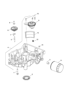 Kohler Kt725-3013 Oil Pan And Lubrication Diagram and Parts List for XT2-LX42KH (13APA1CS010-13WPA1CS010)(2015) Cub Cadet Lawn Tractor
